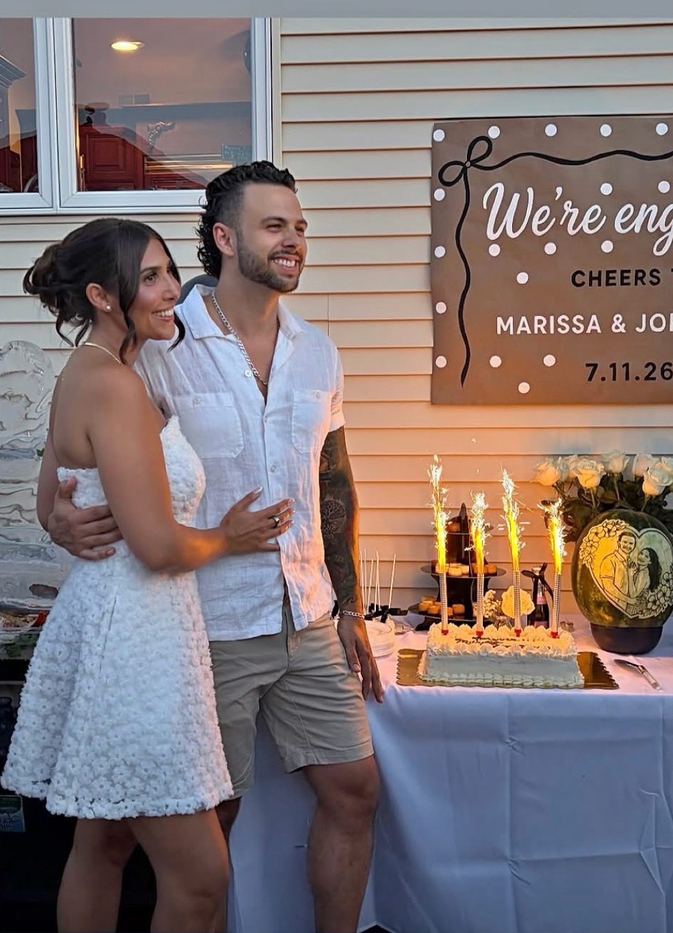 Marissa and Jonathan at their engagement party