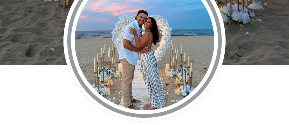 Marissa Busso at her beach proposal